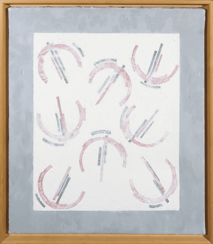 Aldert Mantje - Geometrische compositie - Olieverf op doek, in lijst