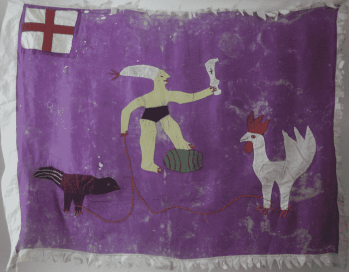 ANONYMOUS  - Asafo flag with warrior (Ghana)