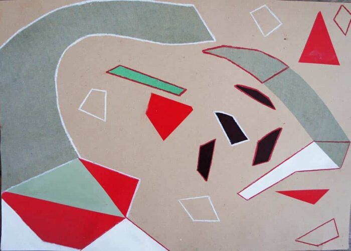 Karolien Hamers - "Tell me sweet little lies" collage op kraftpapier