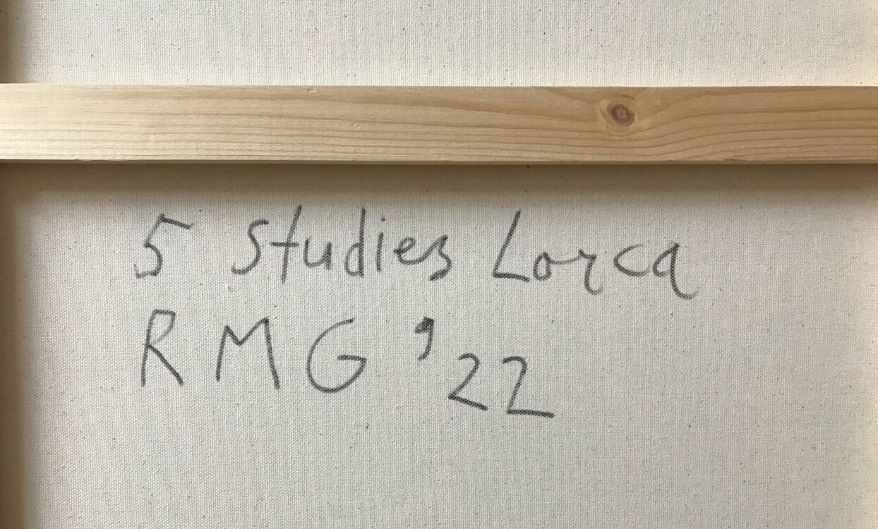 Ramon Gieling - "Five studies of Lorca" - signatuur, verso