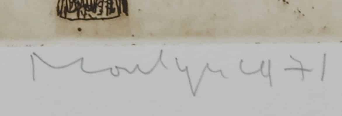 Ets "Solitude" - Jan Montyn - signatuur