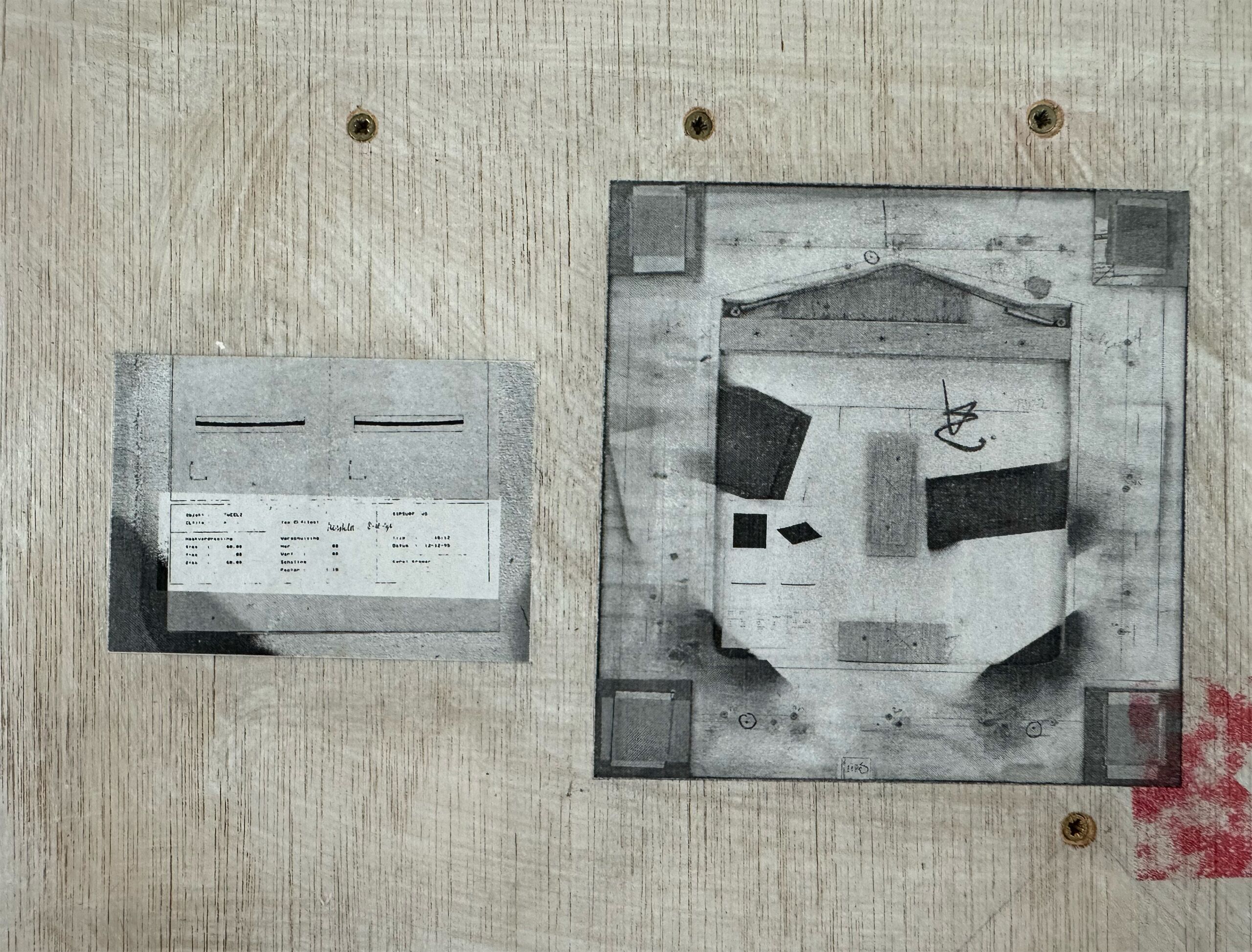 Karel Kremer - 'Relief I' paneel achterzijde, detail