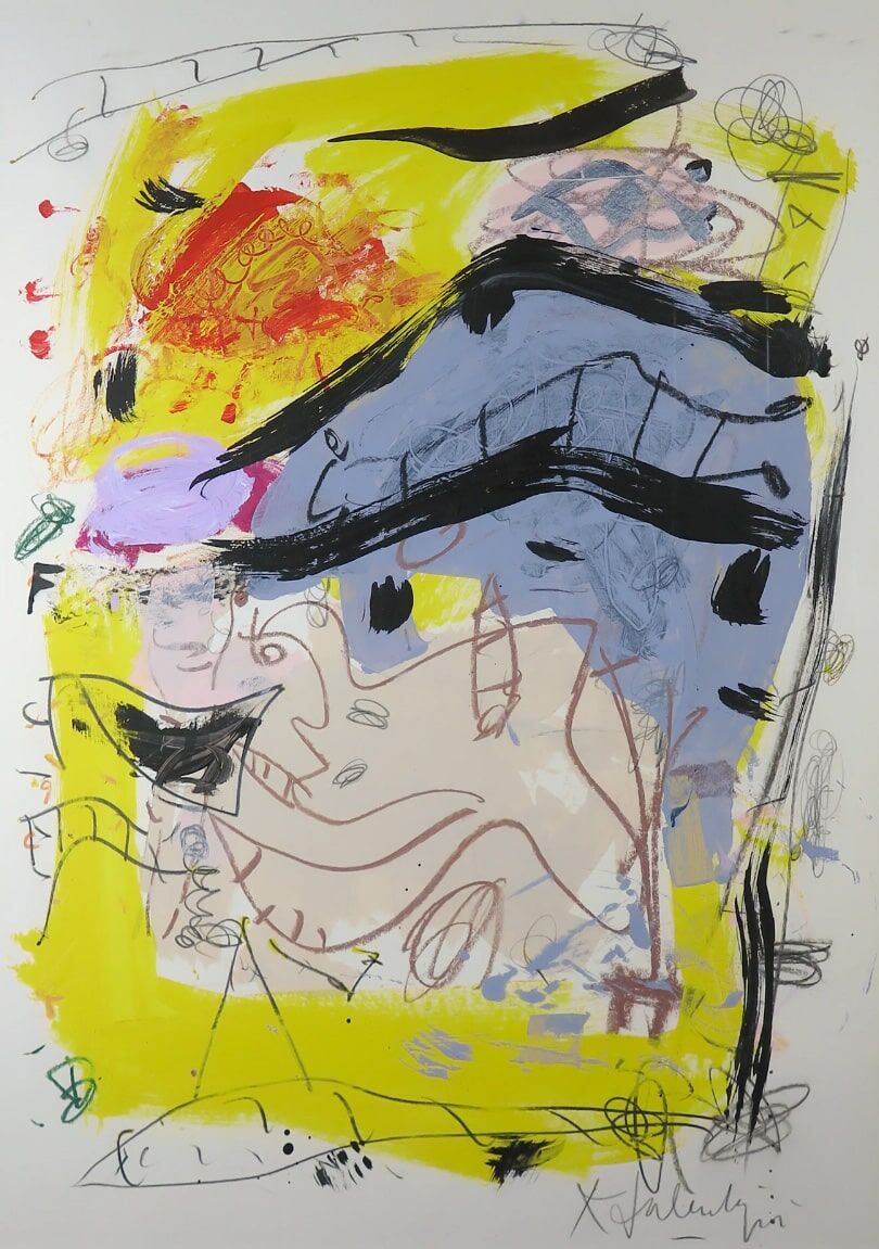 Kees Salentijn - Grote abstracte compositie zonder titel - afbeelding