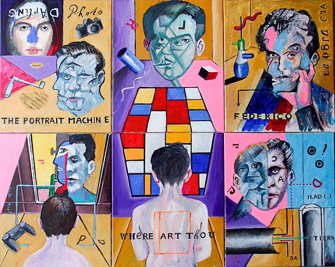 Ramon Gieling - "Five studies for Lorca" - acrylverf op doek, groot