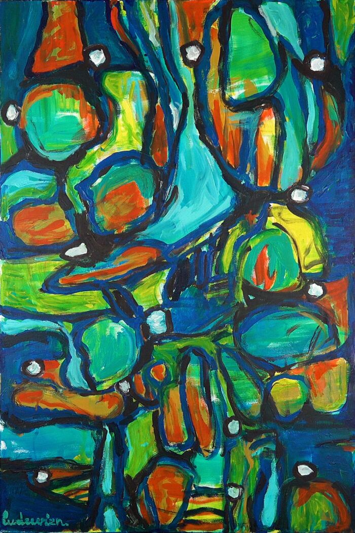 Ludewien Zweerus - Groot schilderij - Acrylverf op doek