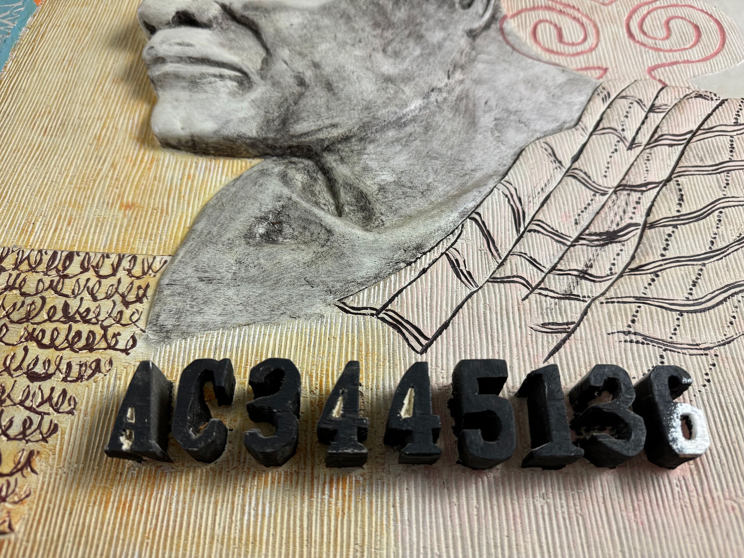 Thomas Tchopzan - Bank Of Ghana 50 CEDI - detail reliëf gezicht