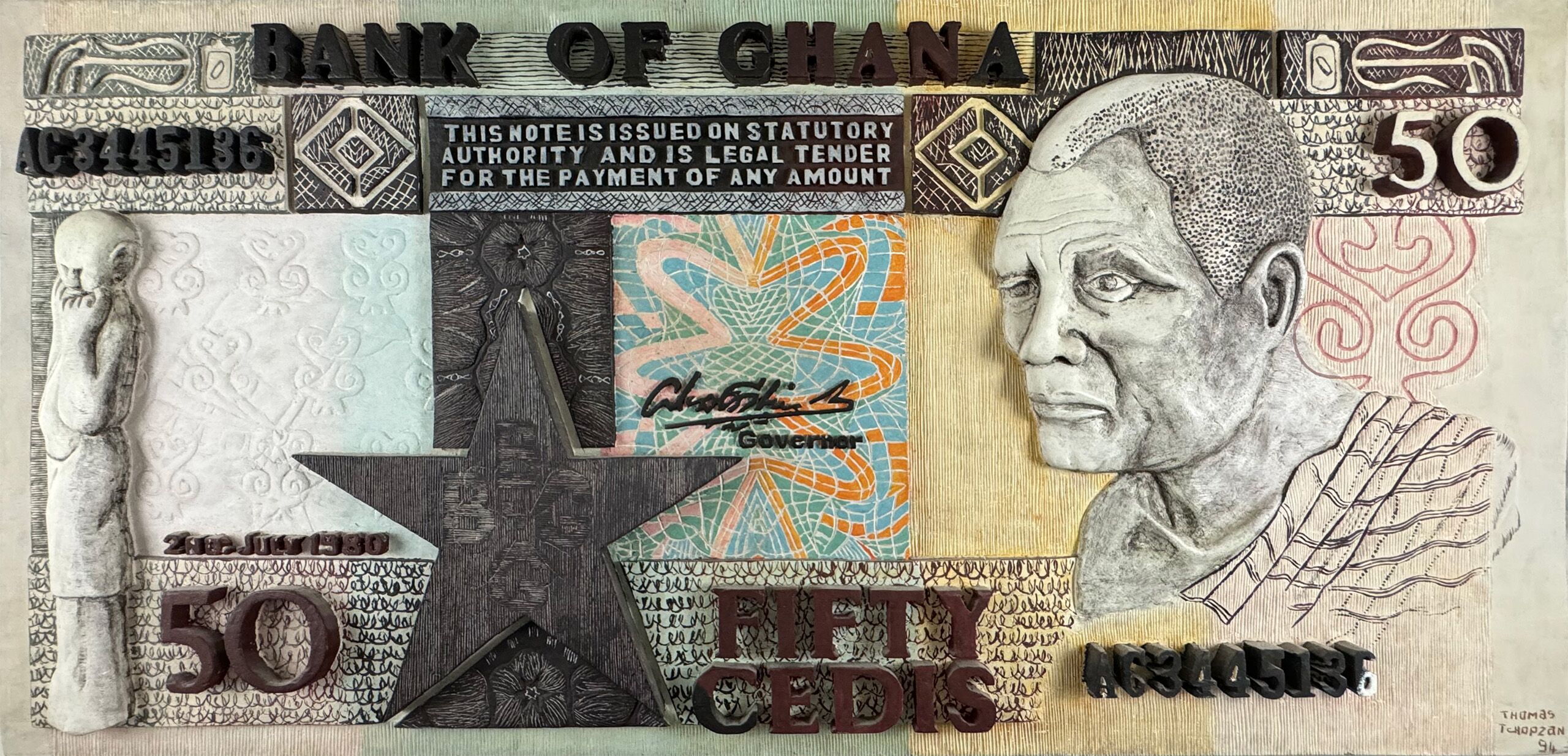Thomas Tchopzan - Bank Of Ghana 50 CEDI - Voorzijde