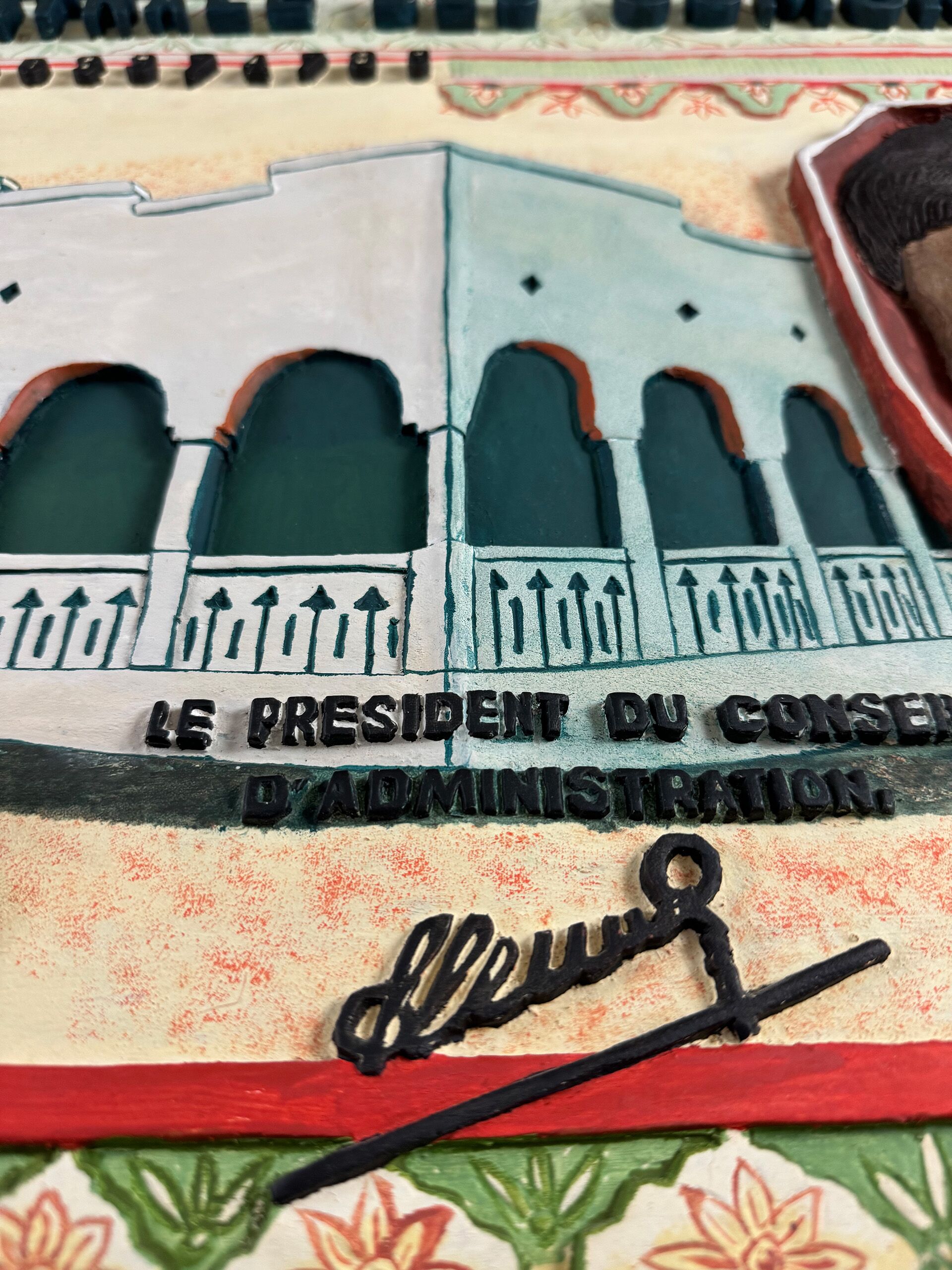 THOMAS TCHOPZAN – “Comoren 500 Frs CFA” Voorzijde, detail perspectief, tekst