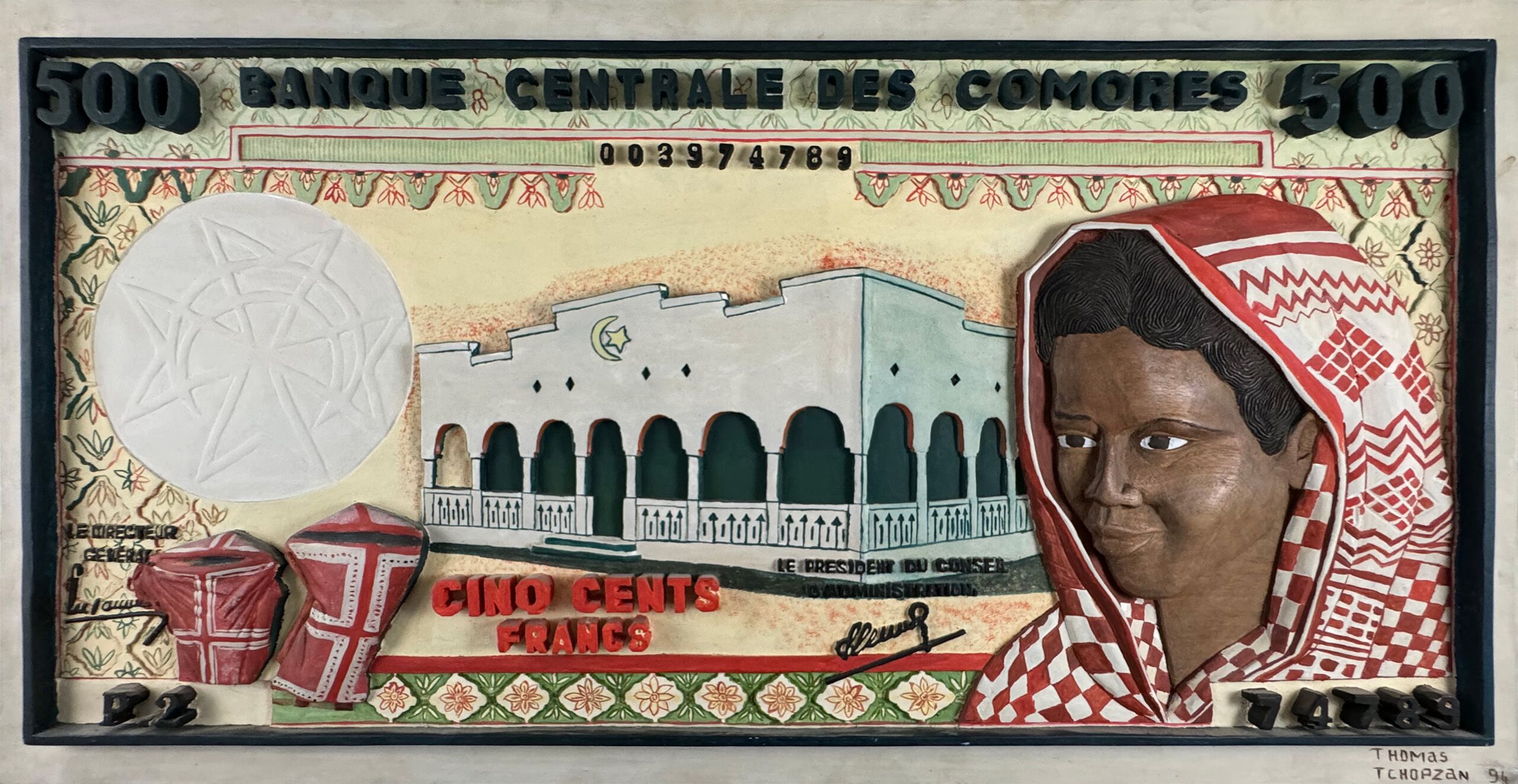 THOMAS TCHOPZAN – “Comoren 500 Frs CFA” Voorzijde