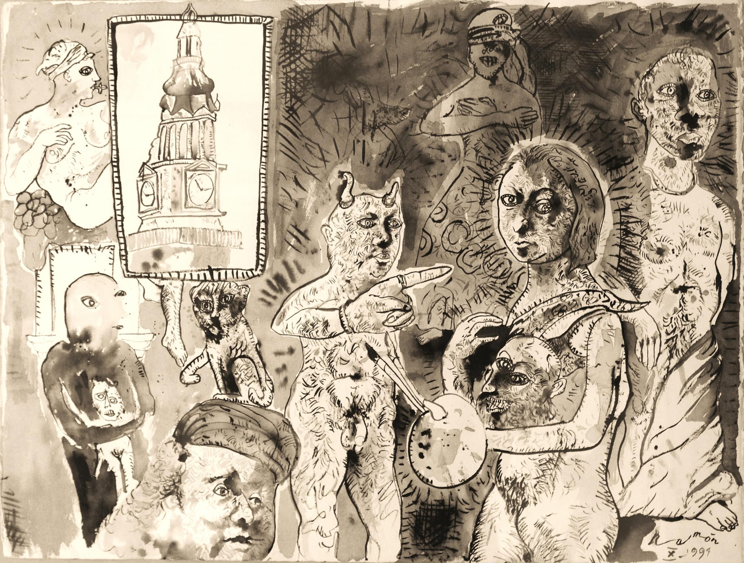 RAMON GIELING - Inkttekening zonder titel