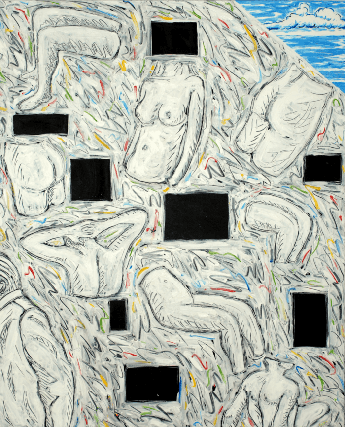 AAD BERLIJN - 'Beach view' - Acrylic on canvas, large