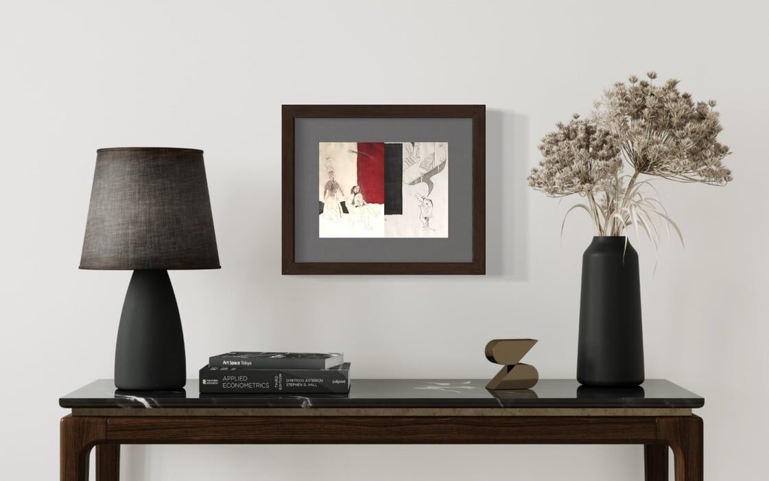RAMON GIELING - Twee etsen - Impressie afmetingen in interieur