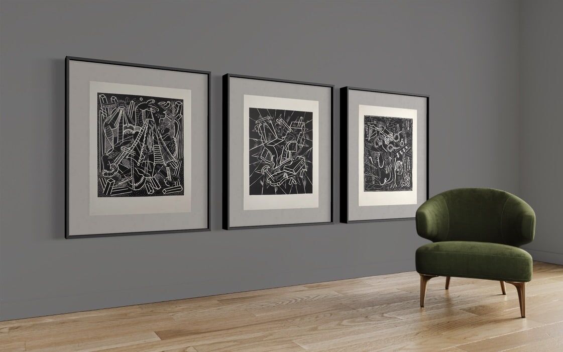 THOMAS VAN DER LINDEN - "Classical car fuck", Lino cut - Image 2