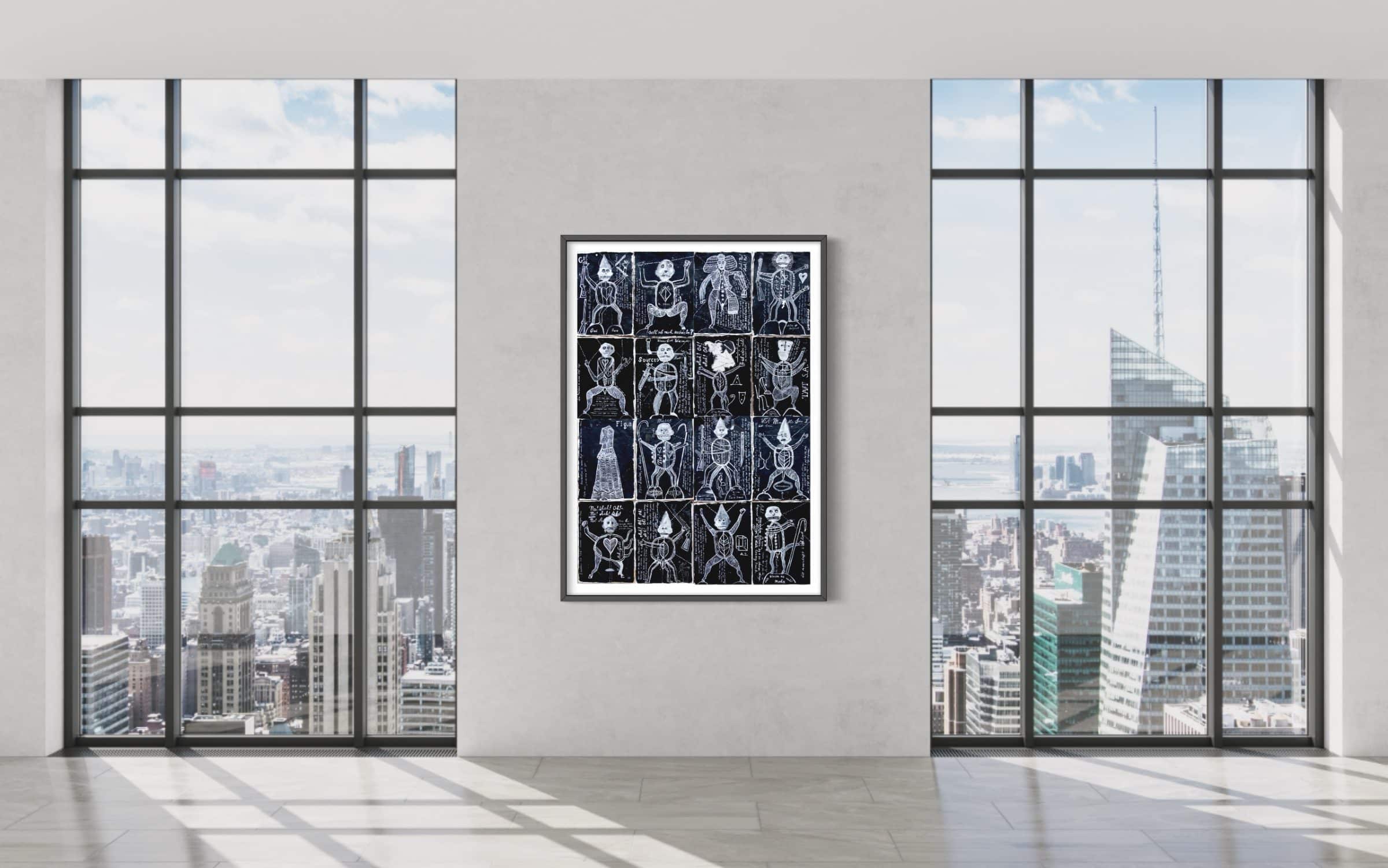 RAMON GIELING - "Les favoris de la lune" - Impressie afmetingen in interieur met lijst