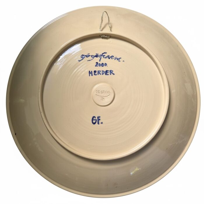 Ferenc Gögös - 'Herder' (pastoralist) - Large ceramic bowl - hand signed