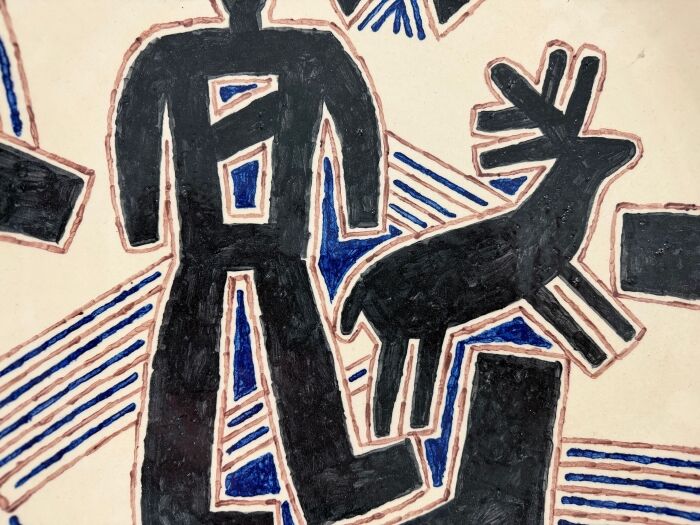 Ferenc Gögös - 'Herder' (pastoralist) - Large ceramic bowl - detail