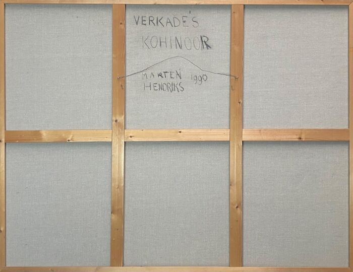 Marten Hendriks 'Kohinoor' -acrylic on canvas, back of the canvas