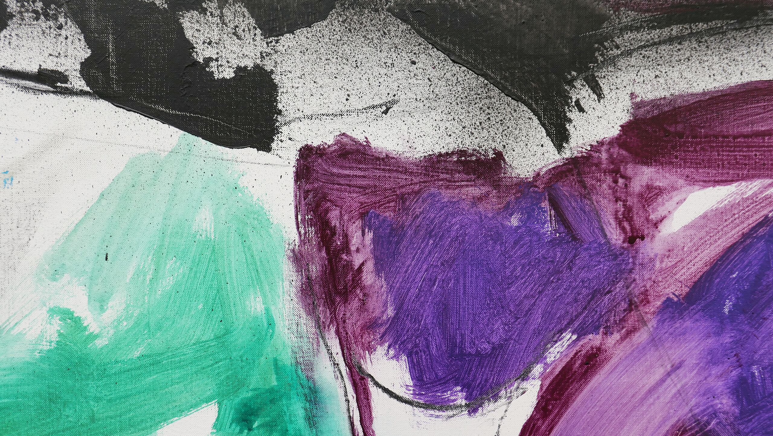 Paul Corvers - Acrylverf en houtskool op linnen, detail