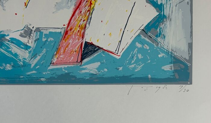 Piet Warffemius - Podium I - litho - signatuur