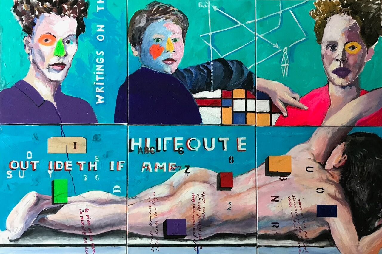 RAMON GIELING - "Mysticism explained" - Acrylic on canvas, 6 panels