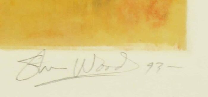 STEVE WOOD - Monoprint zonder titel signatuur (groot)