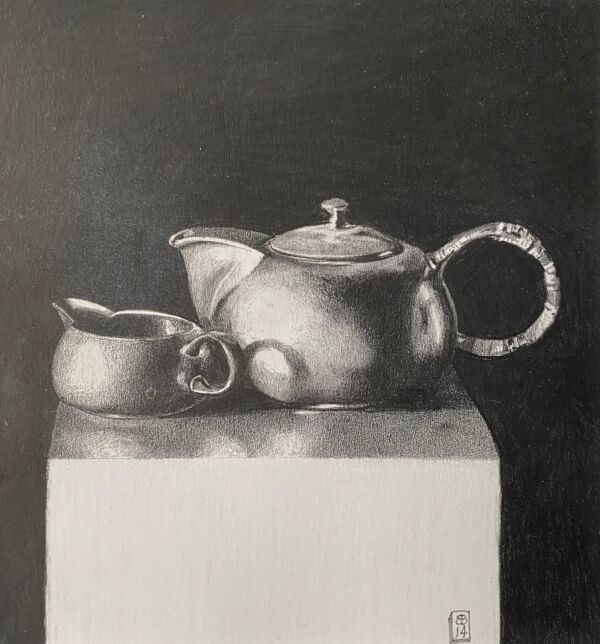 Ben Bodt - "Tinnen theepot met melkkannetje"