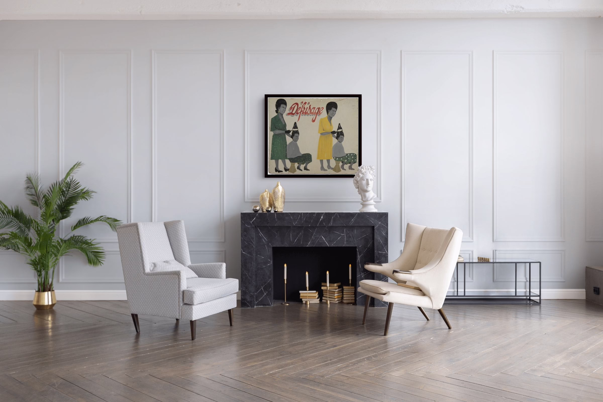 Bikok T. Pierre - 'De'Frisage' - Kappersbord, groot in interieur.