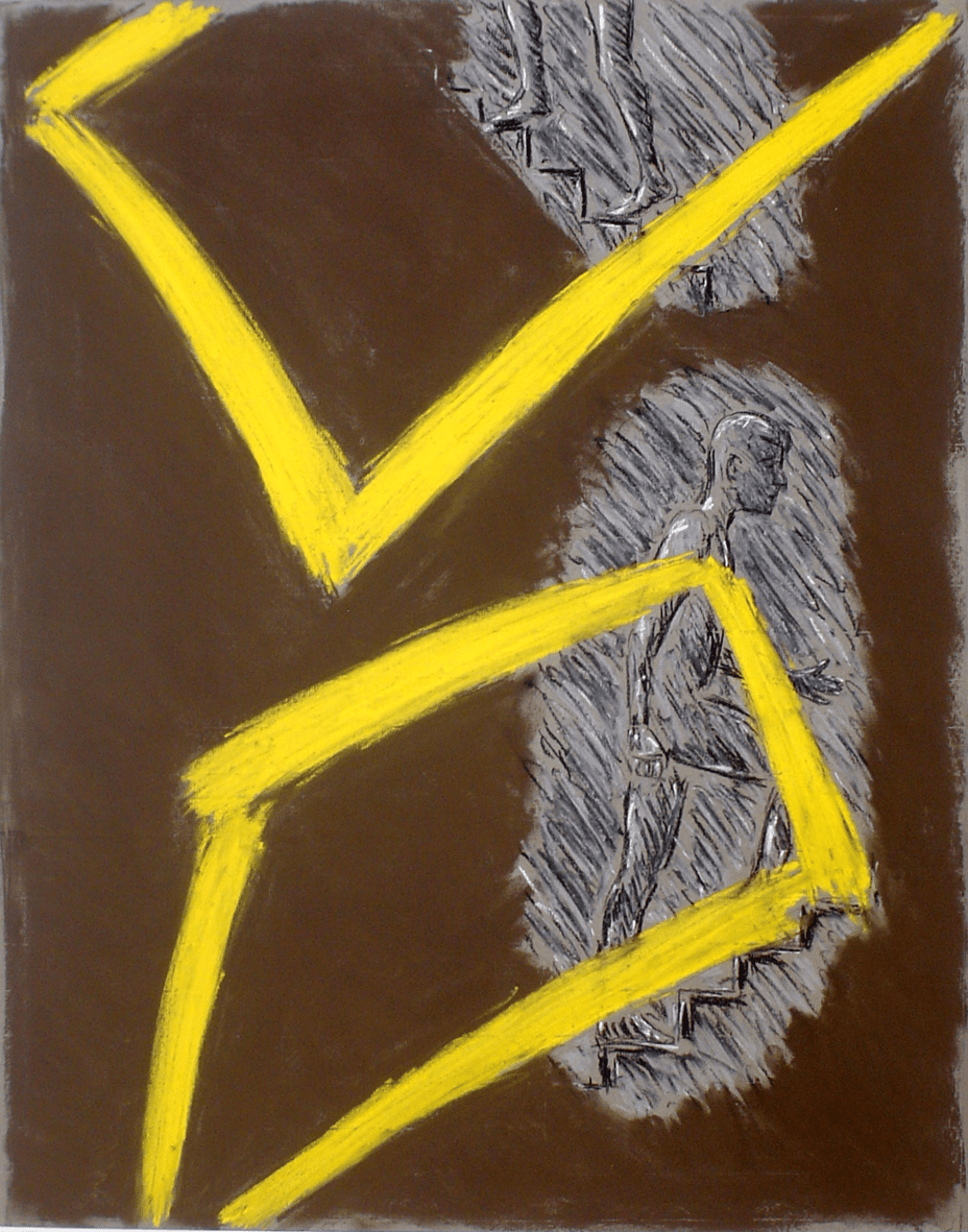 AAD BERLIJN – ‘Stairs’ – Pastel on paper, in frame
