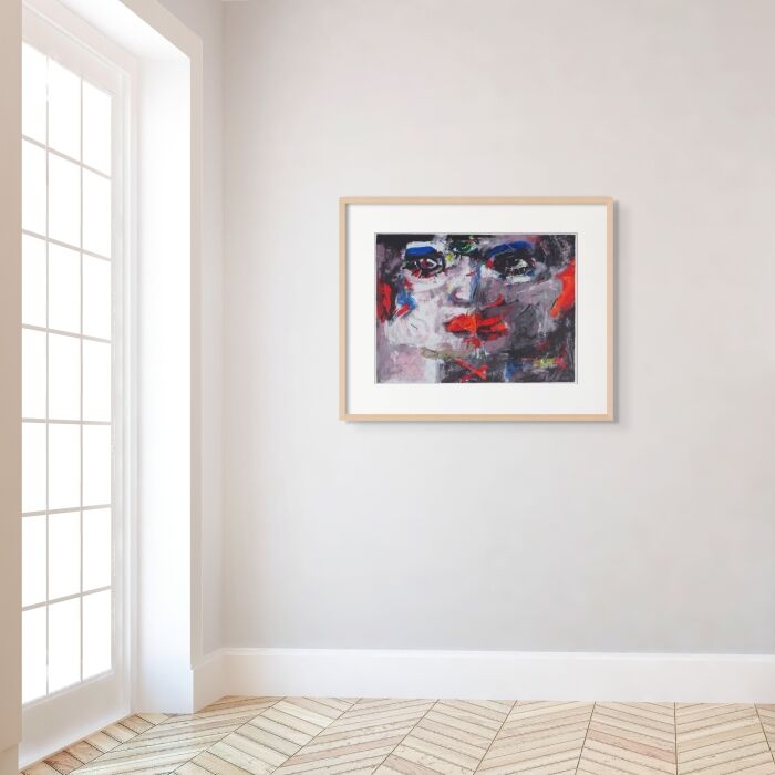Charlotte Molenkamp - De Kus - in lijst in interieur