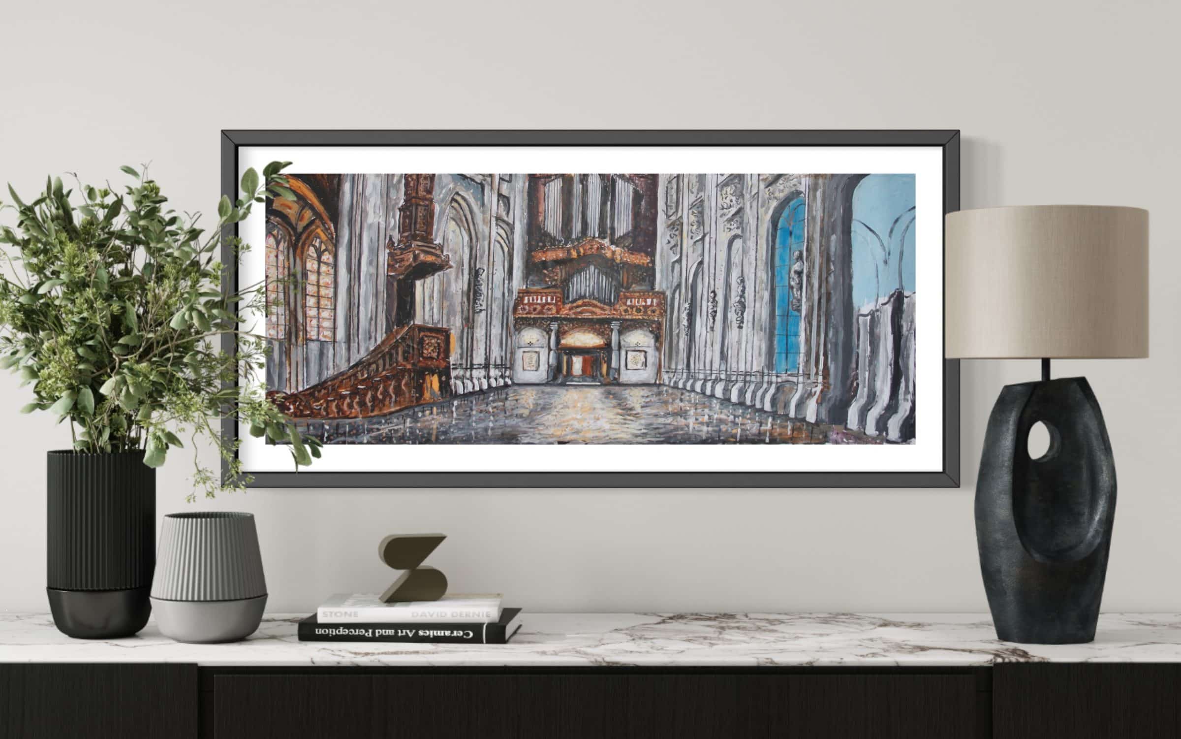 RAMON GIELING - "Sisyphus at work, Church" - in interieur met lijst