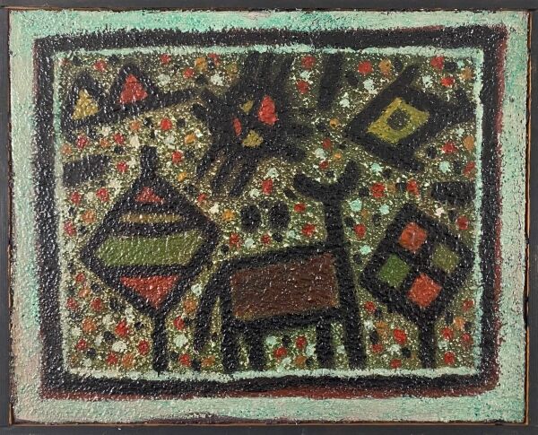 Ferenc Gogos - Zonder titel - acrylverf op hardboard