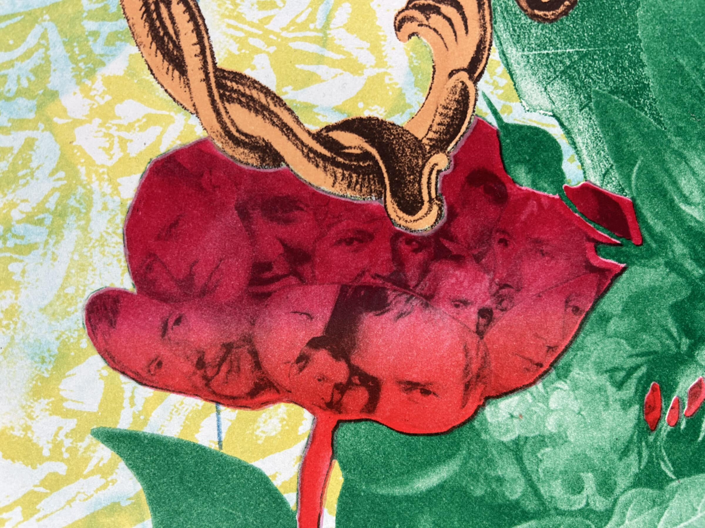 Harald Vlugt - 'Human Jungle III' - zeefdruk en collage - detail