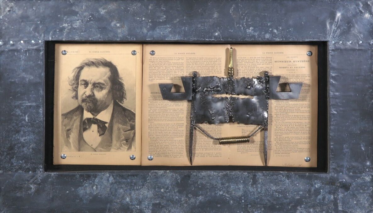 Jan Bollaert 'Bertrand' - assemblage met sculptuur in lijst