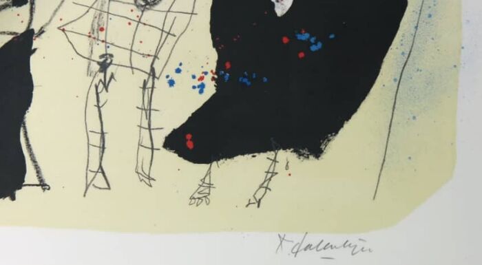 Kees Salentijn - "Tres Hombrecitos" Litho signatuur