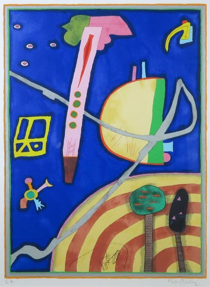 MARTIN BRADLEY - 'Composition au ciel blue' - silkscreen print framed