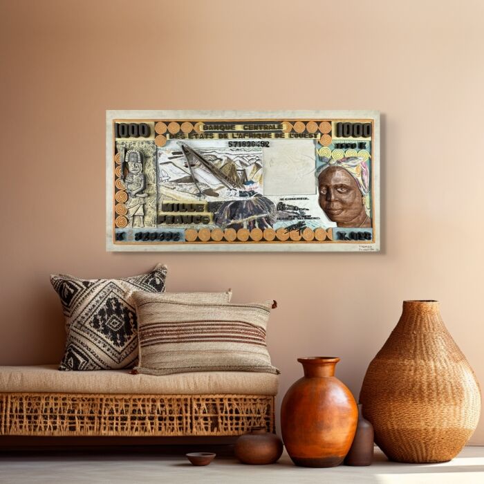 Thomas Tchopzan - '1000 Francs Staten van West Afrika' - voorzijde, in interieur