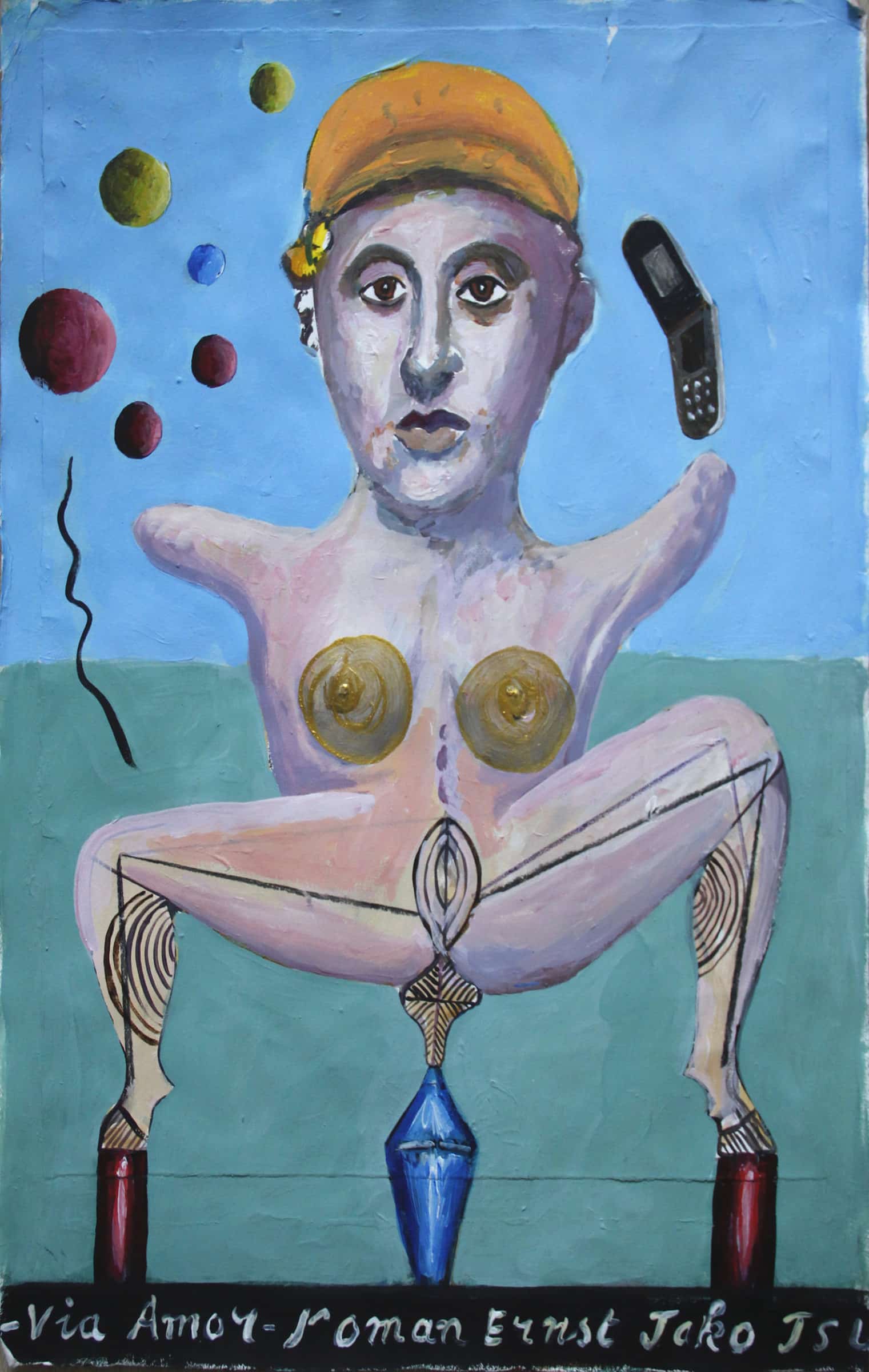 RAMON GIELING - "Strike a Pose 4" - acrylic on paper