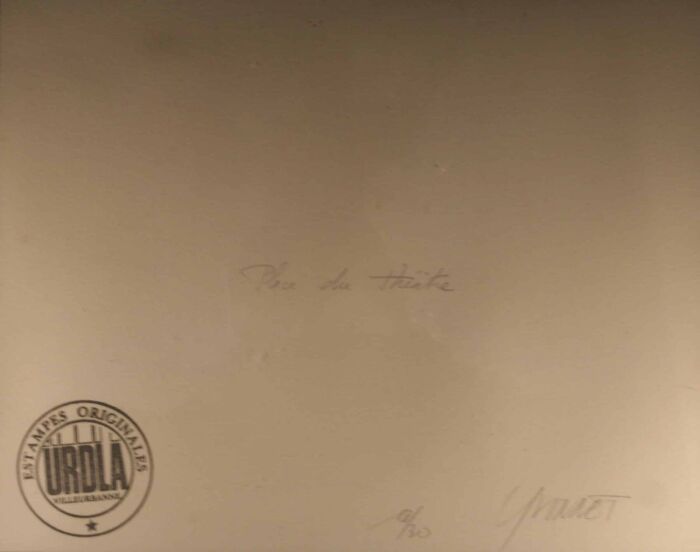 Litho "Place du Place du Théâtre" (nr. 18/30) - Bruno Yvonnet - achterzijde