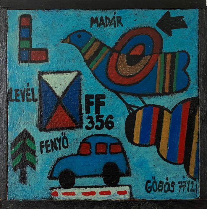 Ferenc Gögös - "Hazafelé" - acrylverf op hardboard