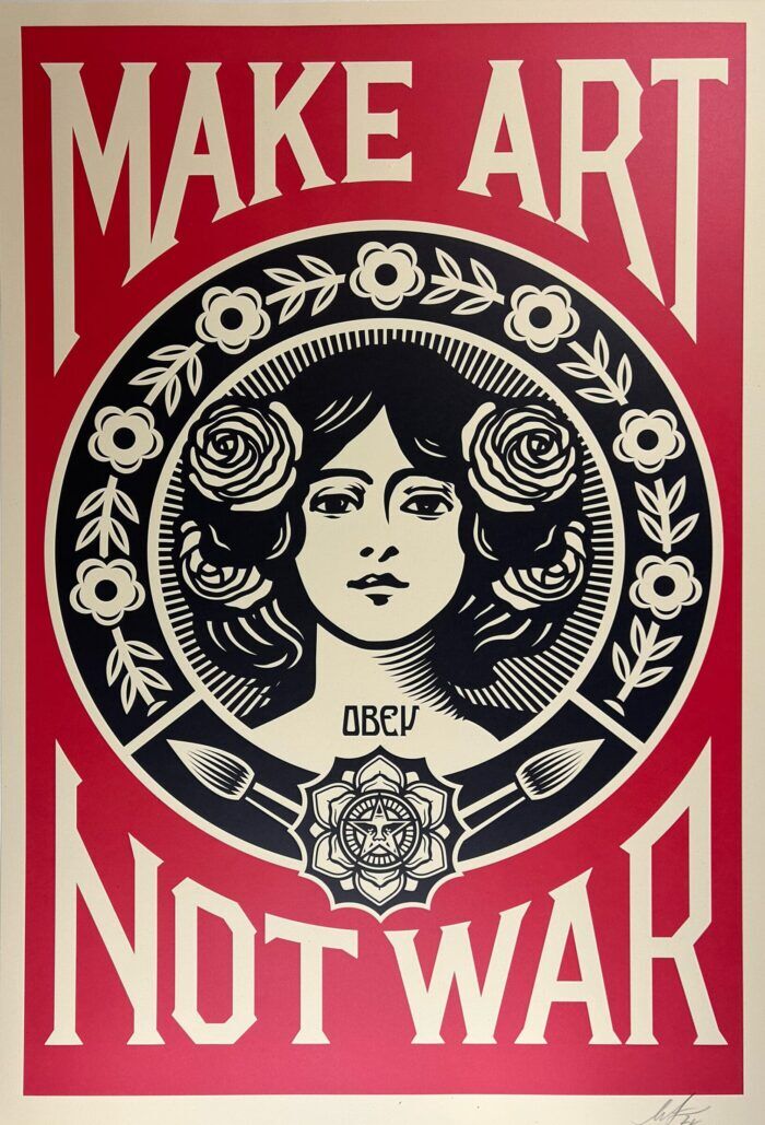 Frank Shepard Fairey - 'Make art not war' - offset